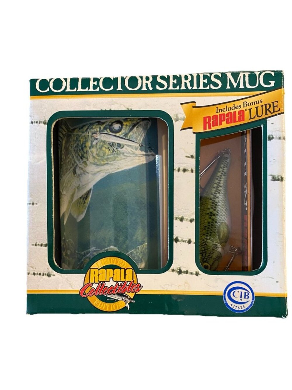 Vtg 90s Rapala Mug & Rattlin' Fishing Lure Limited Edition Collector Series NIB